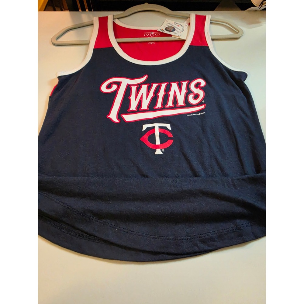 Minnesota Twins MLB Campus Lifestyle Tank Top Womens XS Navy Red Colorblock NWT